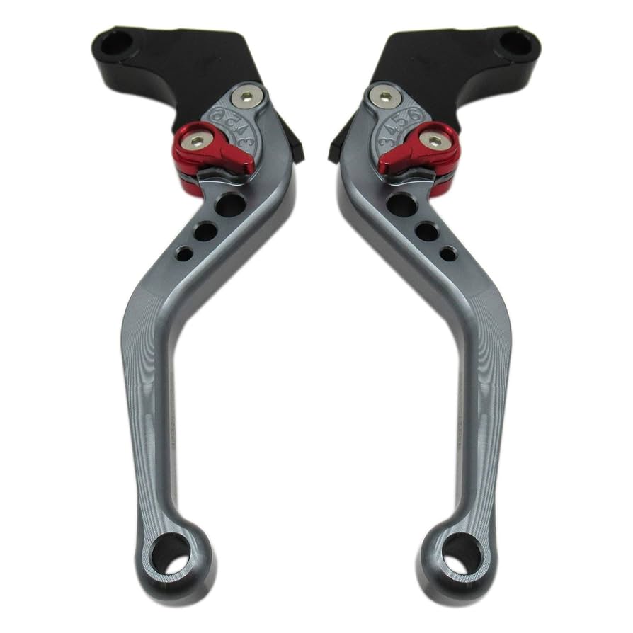 Quu 0606ー★ Titanium Gray CNC 6 Position Shorty Brake Clutch Lever for